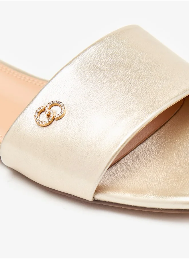 سيليست Women's Logo Embellished Slides