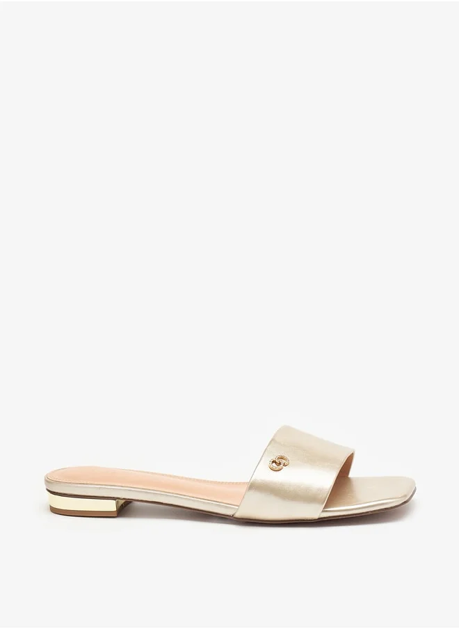 سيليست Women's Logo Embellished Slides