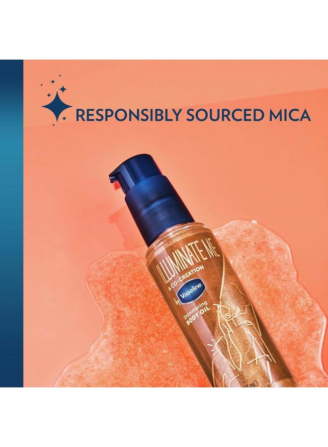 Vaseline زيت الجسم المتلألئ Illuminate Me المصمم للبشرة الغنية بالميلانين، يضيء البشرة بلمسة نهائية من اللمعان لبشرة متألقة 3.3 أونصة - Image 2