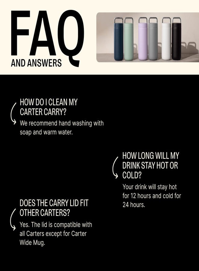 FELLOW فيلو 12 أونصة كارتر موف كوب السفر - كوب قهوة سفر معزول بالفراغ من الفولاذ المقاوم للصدأ - كوب قهوة مع داخل خزفي وحماية من الرش - سينا - Image 3