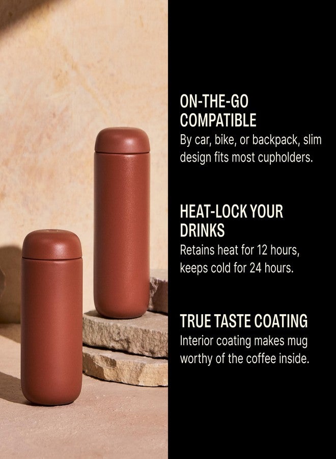 FELLOW فيلو 12 أونصة كارتر موف كوب السفر - كوب قهوة سفر معزول بالفراغ من الفولاذ المقاوم للصدأ - كوب قهوة مع داخل خزفي وحماية من الرش - سينا - Image 2