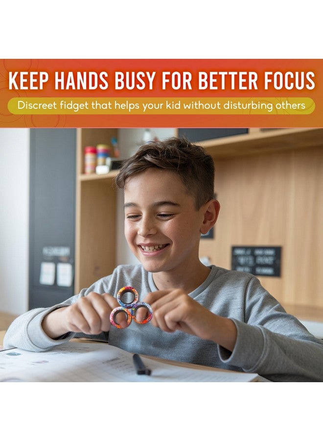 BUNMO Magnetic Rings - Fidget Toys Adults - Magnetic Fidget Rings - Endless Hours of Fun - Spin, Connect & Play - Engaging Fidget Toy for Boys & Girls - Great Teen Gift - Rainbow - Image 4