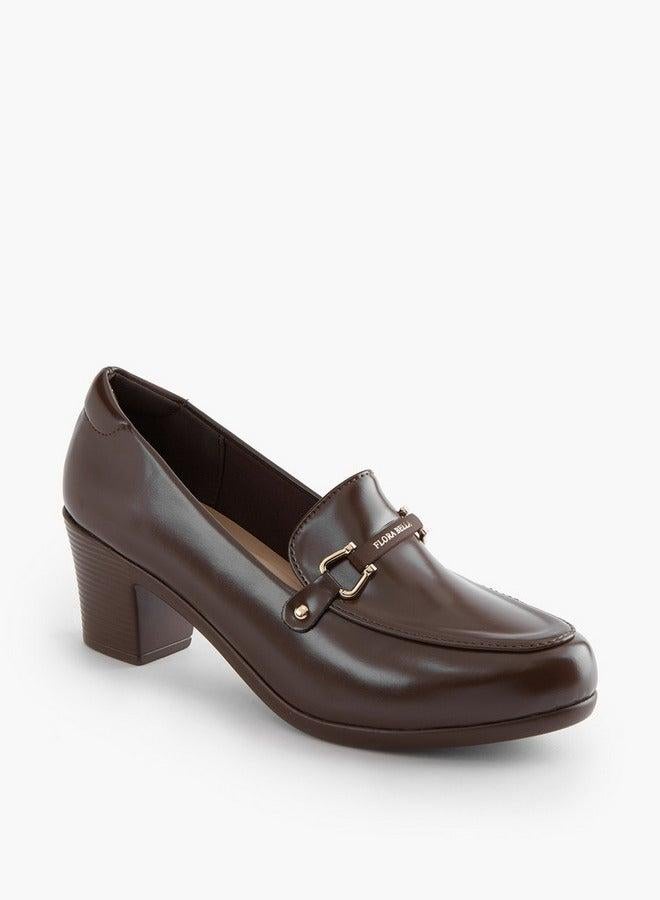 Flora Bella By Shoexpress Snaffle Detail Slip-On Shoes with Block Heels - Image 1