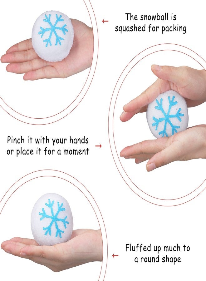 Elcoho 24 Pack 2.8 Inches Kid Snow Toy Ball Set Fight Fun Plush Snowmen Balls Artificial Fake Ball with Snowflake Bag for Kid Christmas Winter Game Indoor Outdoor Play Toy - Image 3