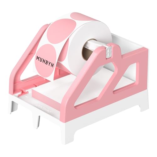 MUNBYN Label Holder for Rolls and Fan-Fold Labels, Thermal Sticker Roll Holder for Desktop Thermal Printer Shipping Supplies Industrial Paper, Pink - Image 1