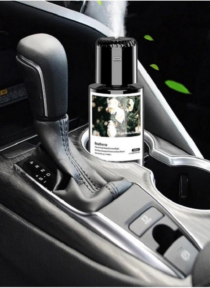 LIVVY Car Air Freshener with Smart Starry Projection – معطر هواء السيارة | Car Air Freshener, Air Fragrance & Air Diffuser – Rechargeable USB Cool Mist Perfume Dispenser with Premium Cologne Scent for Car, Home, Office & Bedroom | معطر جو للسيارة والمنزل، جهاز توزيع العطر الذكي  - Image 1
