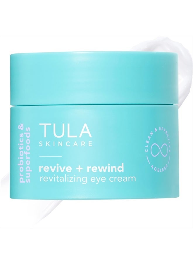 TULA Skin Care Revive & Rewind Revitalizing Eye Cream - Smooth Fine Lines, Dark Circles & Puffiness, 0.5 oz.  - Image 1