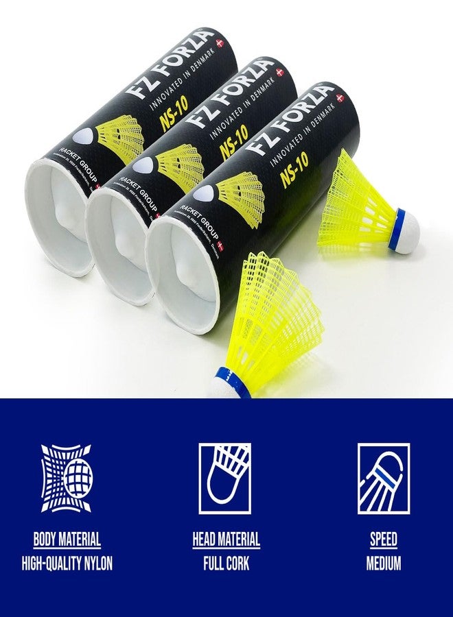 FZ Forza NS-10 Nylon Badminton Shuttlecock, Innovated in Denmark, Medium Speed, 6 Pieces - Image 4