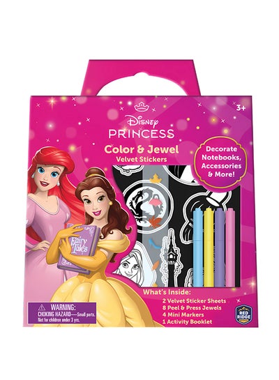 Disney Princess Color & Jewel Velvet Stickers | Decorate Notebook, Accessories & More | Age 3+
