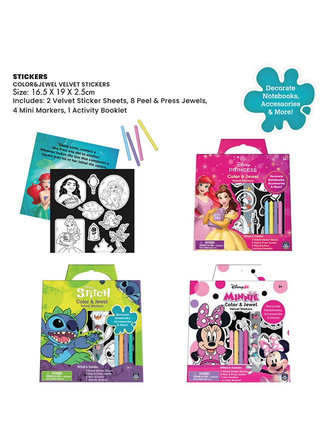 Disney Princess Color & Jewel Velvet Stickers | Decorate Notebook, Accessories & More | Age 3+ - Image 4