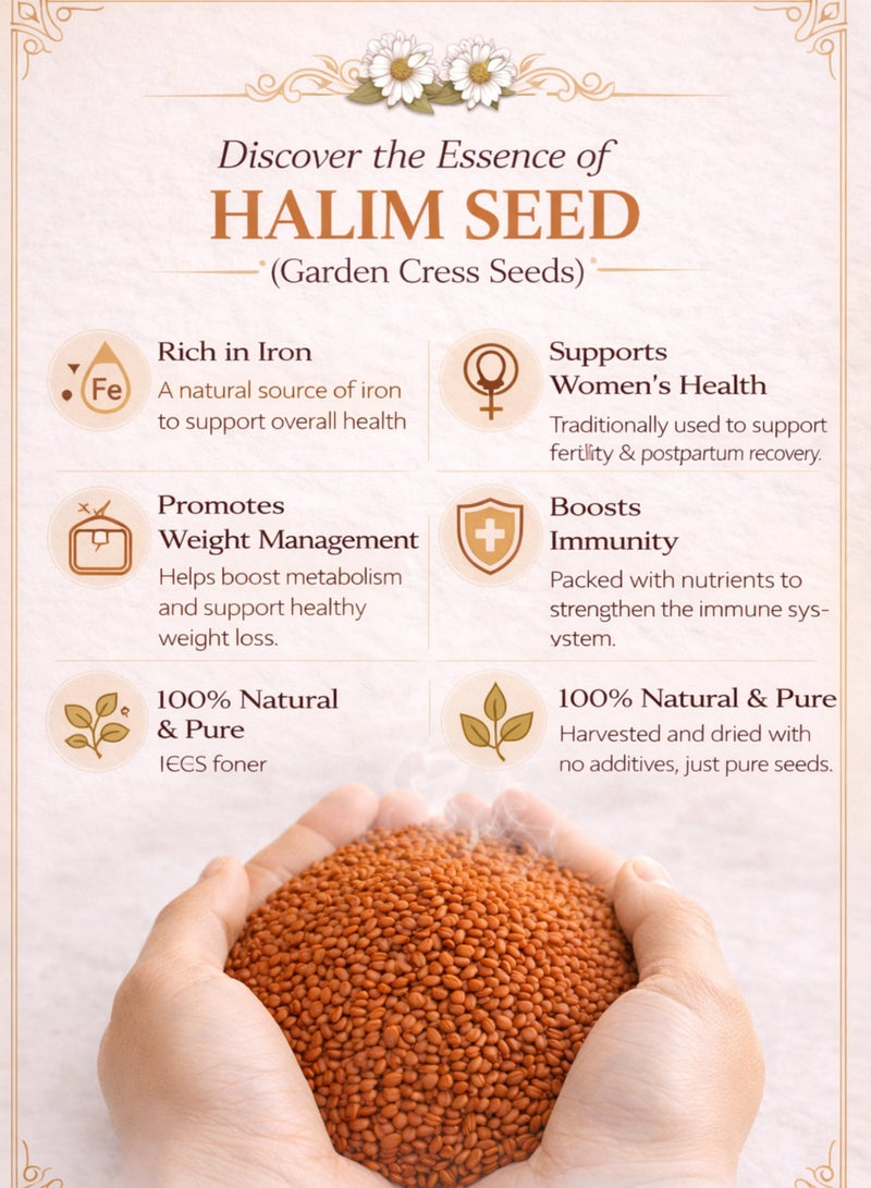 Zahr Halim Seeds (Habba Halim) – Garden Cress Seeds | Lepidium Sativum – Premium Natural Whole Seeds | 100% Pure for Gardening, Horticulture, Botanical & Herbal Use - Image 5