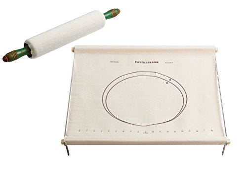 Mrs. Anderson's Baking Mrs. Anderson’s Baking Non-Stick Pastry Cloth Frame and Rolling Pin Cover Set, Collapsible with Printed Measurement Guides, 20-Inches x 20-Inches - Image 3