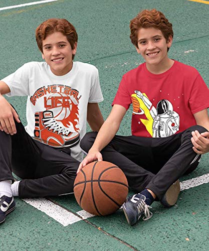 BROOKLYN VERTICAL 4-Pack Boys Short Sleeve Crew Neck T-Shirt with Chest Print | Soft Cotton Sizes 6-20 (Combo C, S-6/8) - Image 2