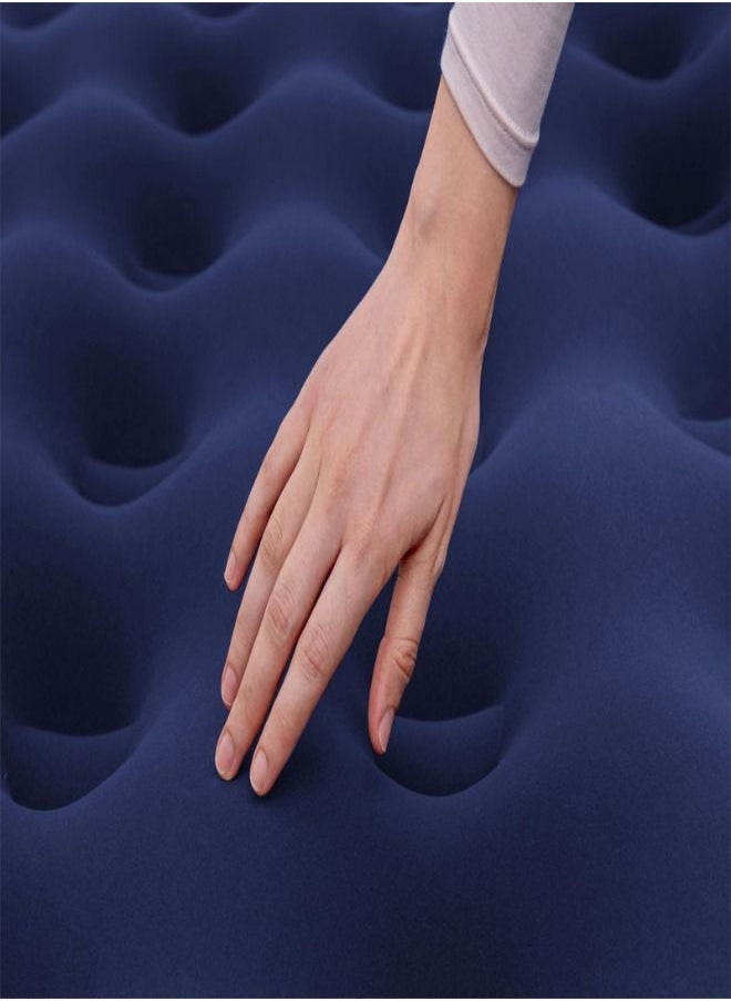 بست واي مرتبة هوائية قابلة للنفخ - سرير هوائي بحجم كبير مخمل، مريحة ومثالية للتخييم والاستخدام المنزلي - 203 سم × 152 سم × 22 سم - Image 2