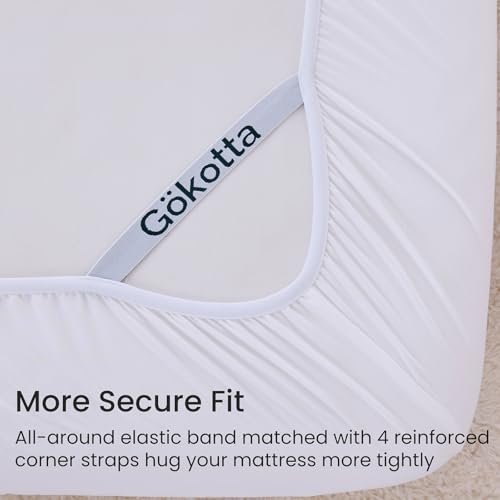GOKOTTA 4-Pcs King Size Sheets Set, 10-16" Deep Pocket, Non-Slip Elastic Corner Straps, Washed & Brushed Microfiber Polyester - Hotel Luxury, Ultra Soft, Breathable, Wrinkle-Free, Anti-Rip - White - Image 2