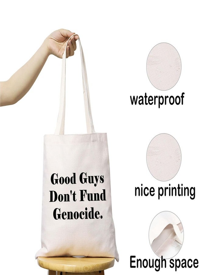 JXGZSO Support Palestine Shoulder Bag Good Guys Don't Fund Genocide Tote Bag Social Justice Gift End Genocide Gift (Fund Genocide Tote) - Image 5
