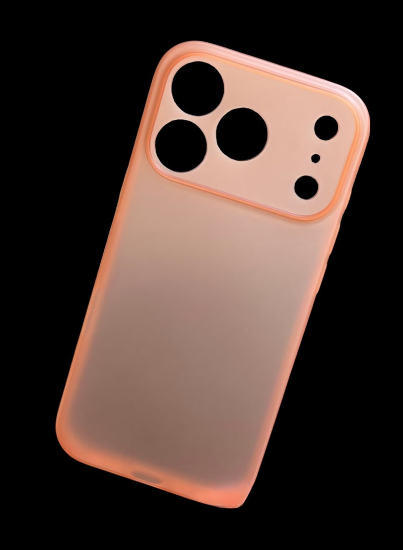 DUSALA 2-in-1 For iPhone 17 Pro Max transparent matte case + high-definition glass explosion-proof screen film set, shockproof protection hard back ultra-thin phone case, anti-fingerprint (Orange) - Image 4