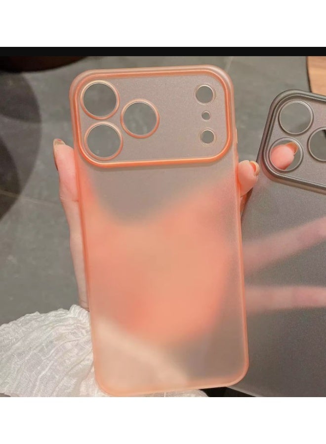 DUSALA 2-in-1 For iPhone 17 Pro Max transparent matte case + high-definition glass explosion-proof screen film set, shockproof protection hard back ultra-thin phone case, anti-fingerprint (Orange) - Image 3