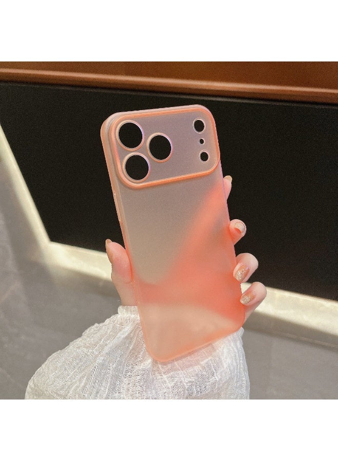 DUSALA 2-in-1 For iPhone 17 Pro Max transparent matte case + high-definition glass explosion-proof screen film set, shockproof protection hard back ultra-thin phone case, anti-fingerprint (Orange) - Image 2