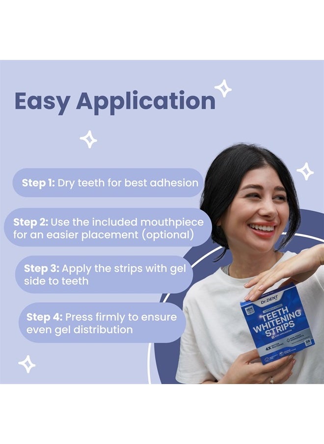 DrDent - Professional Teeth Whitening Strips 21 Treatments - Safe for Enamel - Non Sensitive Teeth Whitening - Whitening Without Any Harm - Pack of 42 Strips + Mouth Opener Included - Image 1