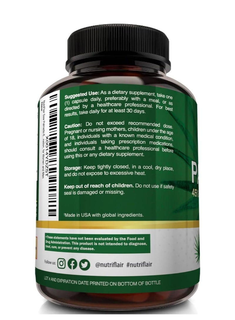 NutriFlair Saw Palmetto Extract 750mg, 120 Capsules - Image 4