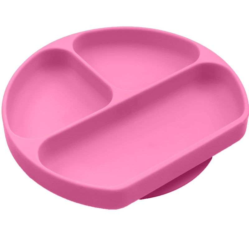 Silikong Suction Plate for Toddlers BPA Free 100 FoodGrade Silicone Microwave Dishwasher and Oven Safe Stay Put Divided Baby Feeding Plates