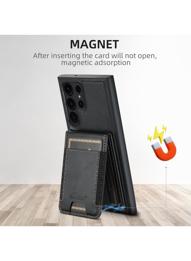 Suteni Case For Samsung Galaxy S22 5G H17 Oil Eax Leather MagSafe Detachable Wallet Phone Case - Image 4