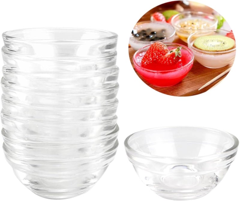 Small Prep Mixing Bowls - 2.3x1.1 Inch Stackable Glass Serving Bowls for Kitchen Prep, Desserts, Dips, Salads, and Candyï¼ˆ6cmï¼‰