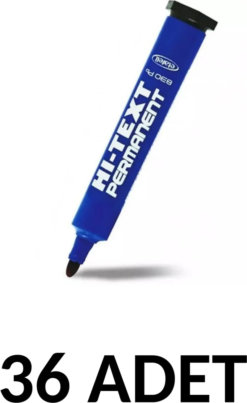 Fibracolor Hı-Text 36 Pieces 830PB Round Tip Permanent Pen Box Pen Blue