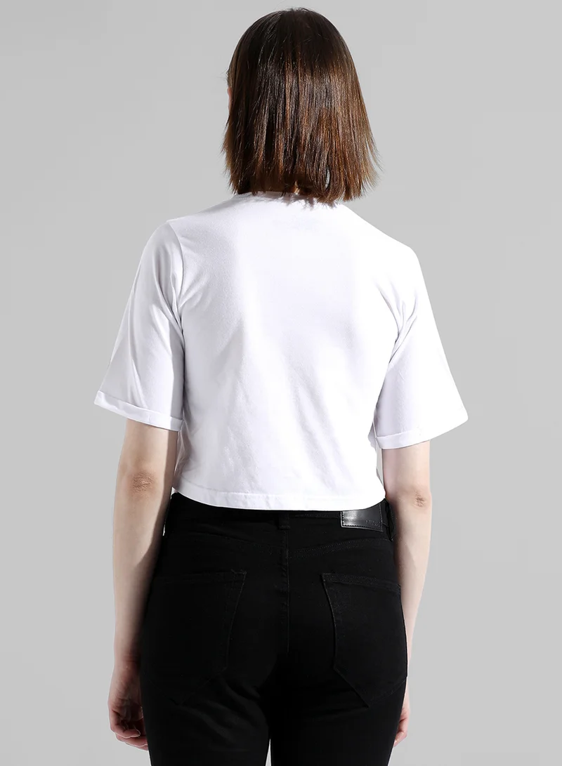 كامبوس سوترا Women's Solid White Regular Fit Top