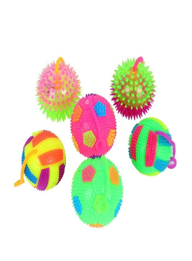 GNR Pack of 8 LED Flashing Light Colorful Multicolor Balls with Sound for Kids -75mm Size| Birthday Return Gift | Stress Relief Balls - Image 1
