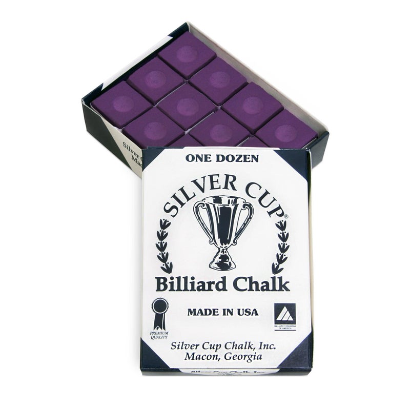Silver Cup Billiard Chalk - One Dozen (Plum) - Image 1