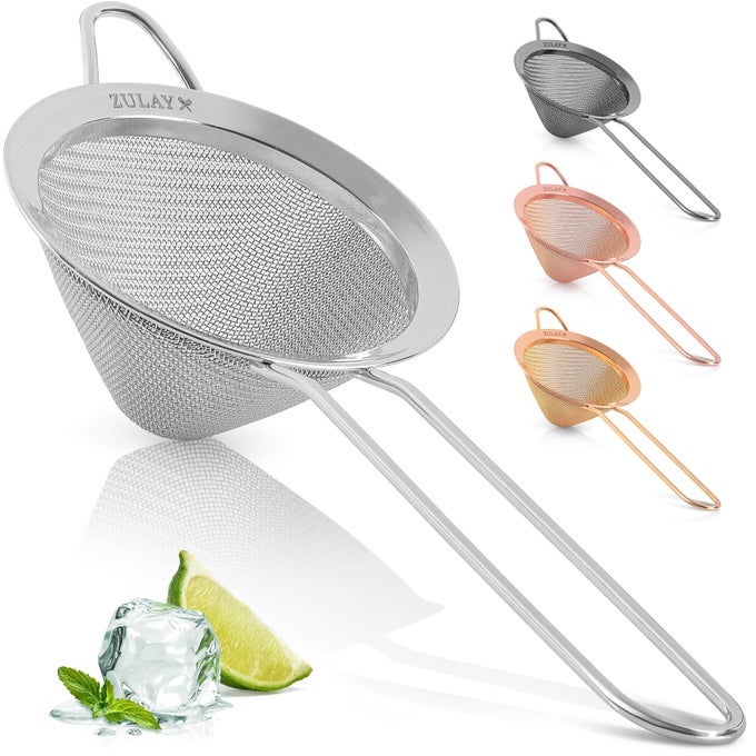 304 STAINLESS STEEL FINE MESH STRAINER FOR KITCHEN SIEVE SIFTERS FOR FOOD TEA RICE OIL NOODLES FRUITS VEGETABLES RUSTPROOF EASY TO CLEAN DRINK STRAINER SILVER