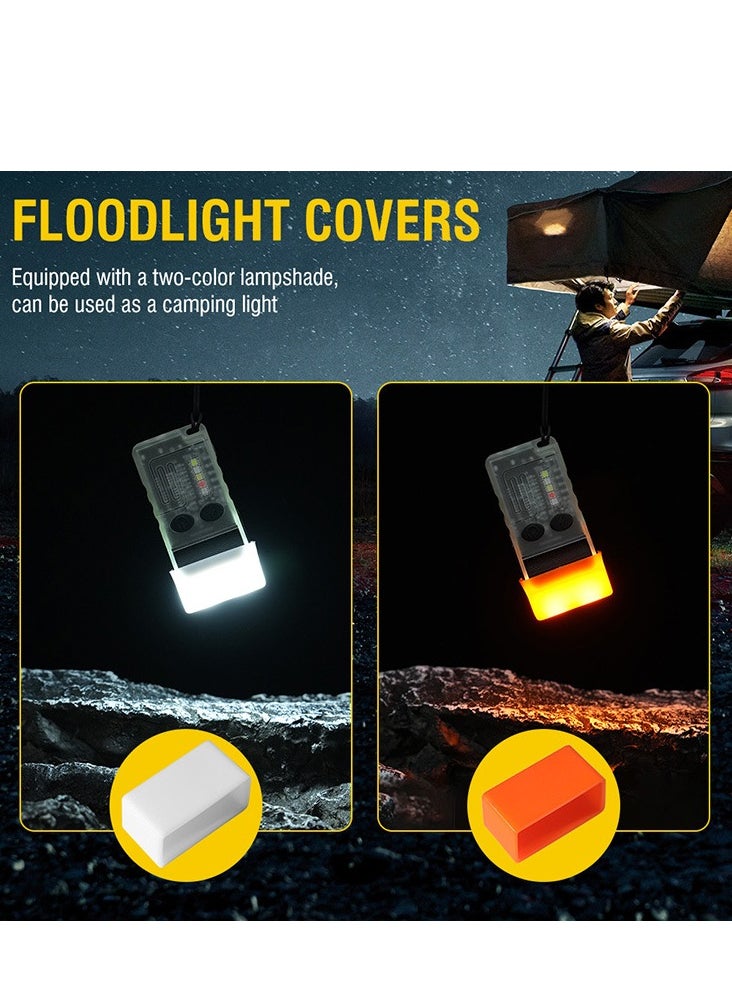 Generic Small Powerful Flashlight 1000LM with Red Blue Warm Light, 180° Head Swivels 110dB Buzzer - Mini Keychain Pocket Rechargeable LED Flashlights USB EDC Clip Flash Light  - Image 5