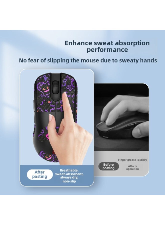 For ZOWIE Zhuowei FK2-DW Mouse Anti-slip Sticker Wireless Fk2dw Side Skirt Sticker Sweat Absorbing Palm Membrane Back Sticker-Color:[all Inclusive] White Printed Mouse Sticker [free Cleaning Cotton] - Image 4