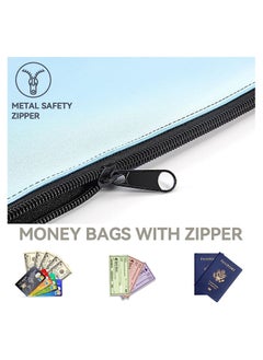 KASTWAVE Money Coin Checks Bag Pouch Organizer Receipt Holder Utility Wallet, Money Bag for Cash, Heavy Duty Leatherette Security Zipper Wallet with Zipper Clear Window, 4 Pcs  - Image 3