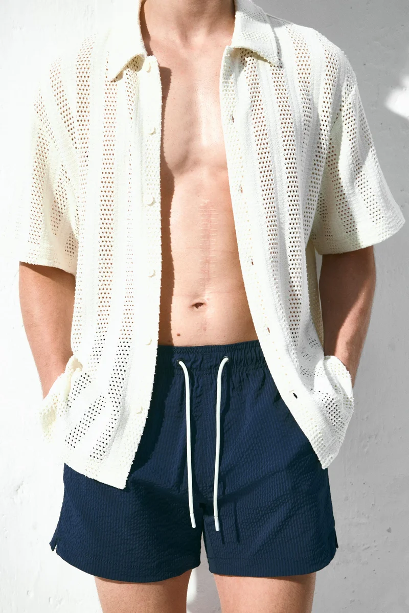 H&M  Seersucker swim shorts for Men | Best Price UAE