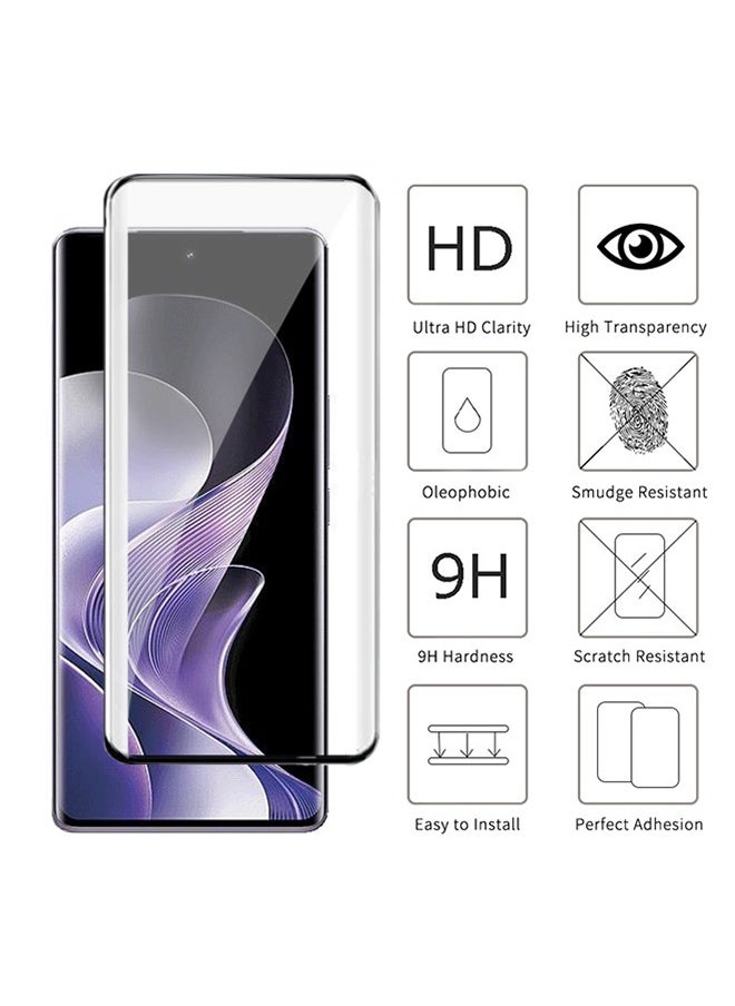 Screen Protector for vivo V40 5G Tempered Glass, 3D Curved Edge 9H Hardness High Definition Clear Scratch Resistant Bubble Free Anti-Fingerprints, Easy Installation
