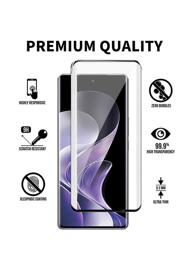 Screen Protector for vivo V40 5G Tempered Glass, 3D Curved Edge 9H Hardness High Definition Clear Scratch Resistant Bubble Free Anti-Fingerprints, Easy Installation