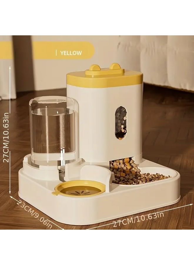 Yellow 2 In 1 Dog Water Dispenser With Gravity Fed Hygienic Fountain - Image 3