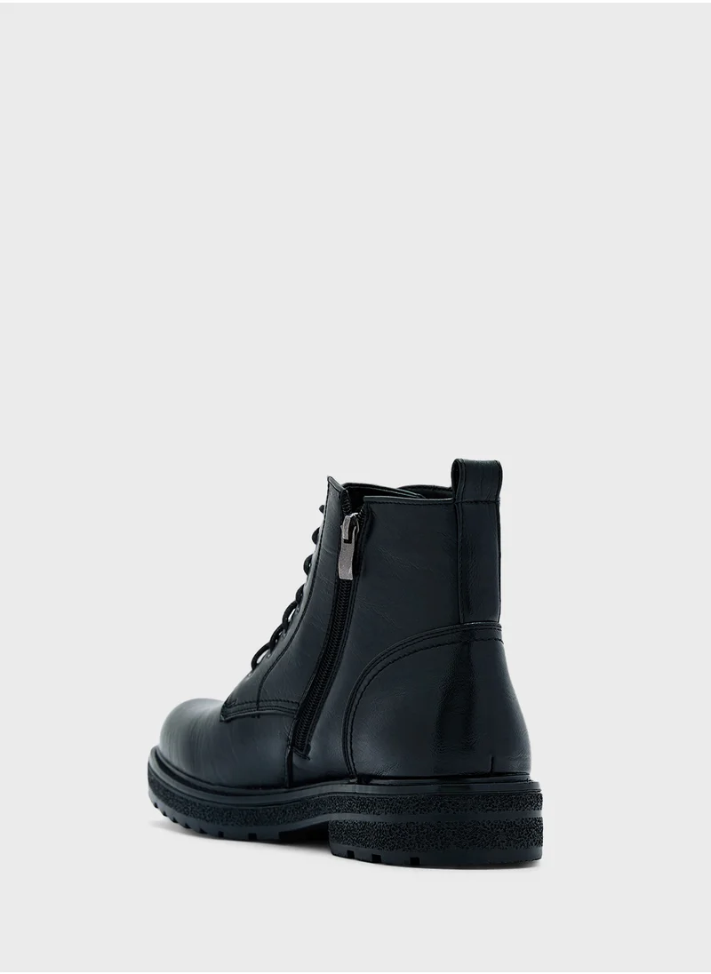 Robert Wood Ankle Lace Ups Biker Boots