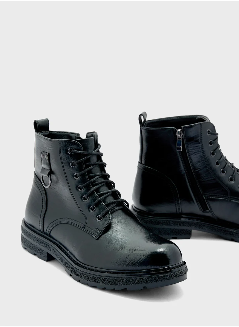 Robert Wood Ankle Lace Ups Biker Boots