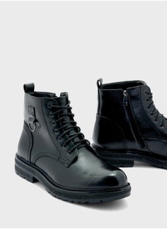 Robert Wood Ankle Lace Ups Biker Boots  - Image 4