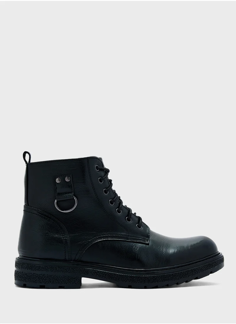 روبرت وود Ankle Lace Ups Biker Boots