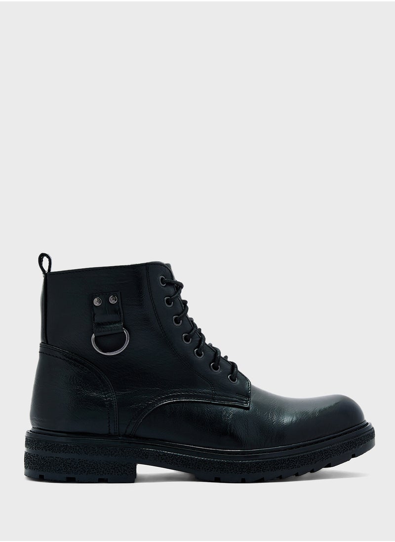 Robert Wood - Ankle Lace Ups Biker Boots - Image 1