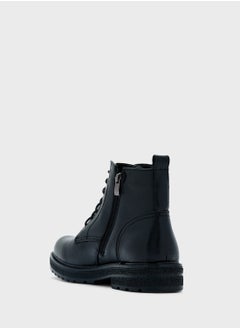 Robert Wood Ankle Lace Ups Biker Boots  - Image 3