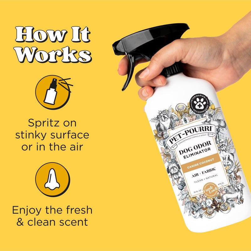 Poo-Pourri Pet-Pourri Pet Odor Air + Fabric Odor Eliminator Spray, Canine Coconut, 16 Fl Oz - Image 2