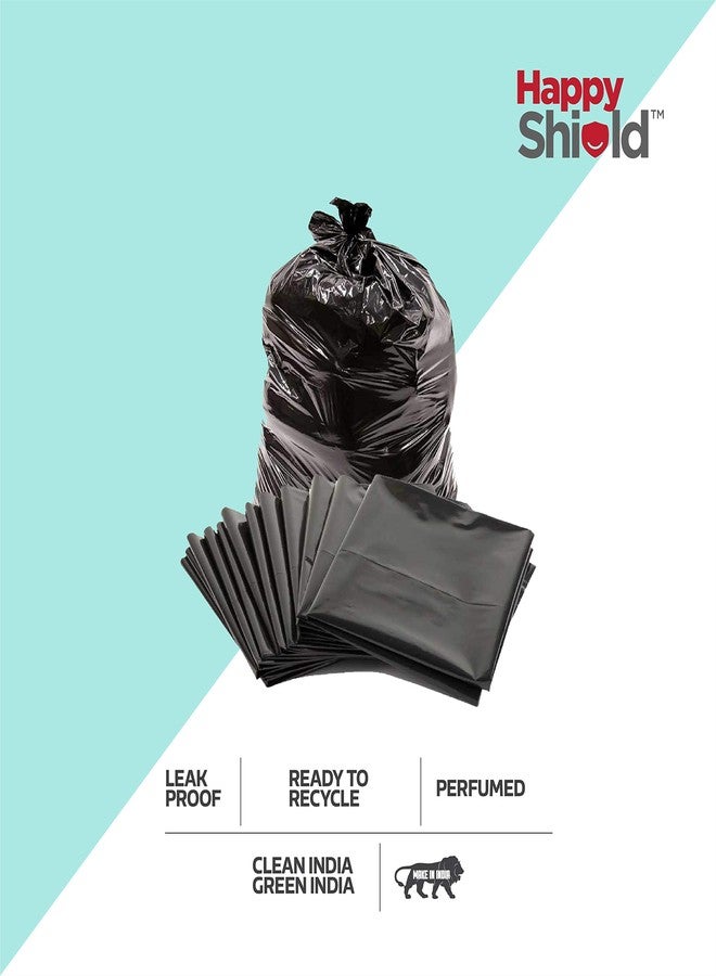 Happy Shield - Perfumed Garbage Bags (90 Pieces), Medium (19x21 Inches) - 30 pieces/pack (Pack of 3), Black - Image 4