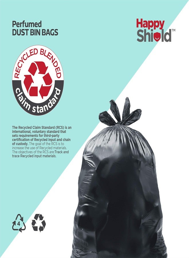 Happy Shield - Perfumed Garbage Bags (90 Pieces), Medium (19x21 Inches) - 30 pieces/pack (Pack of 3), Black - Image 2