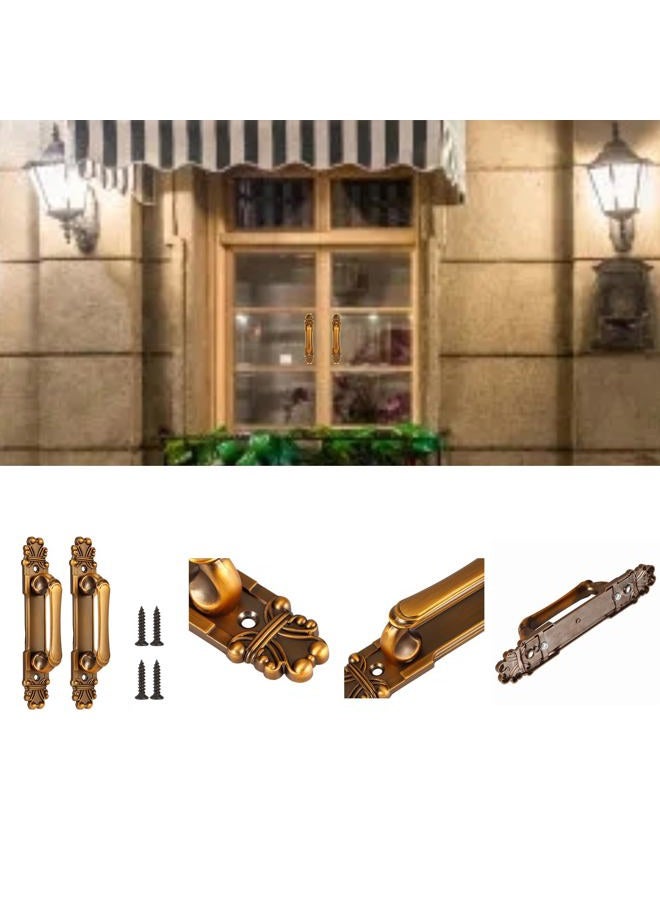 Haofy 2Pcs/Set European Style Door Handle, Antique Door Pull Handle, Metal Sliding Door Handle for Cabinet Hardware Drawer Cupboard Accessory - Image 4